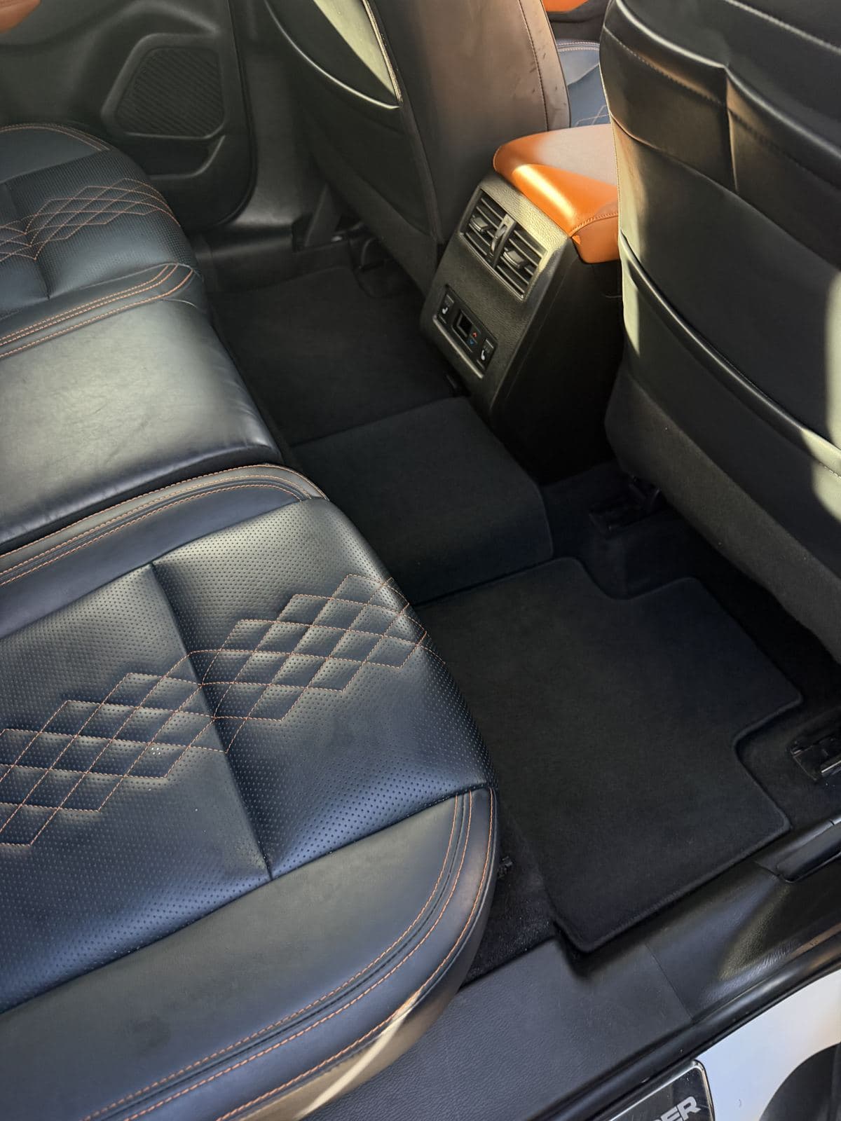Rear leather seats after interior detail