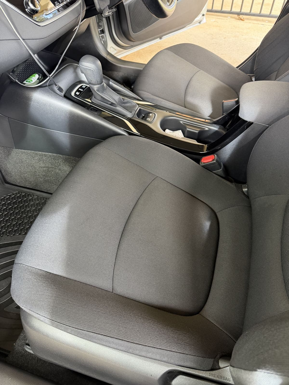 Front seat shampooed back to like-new