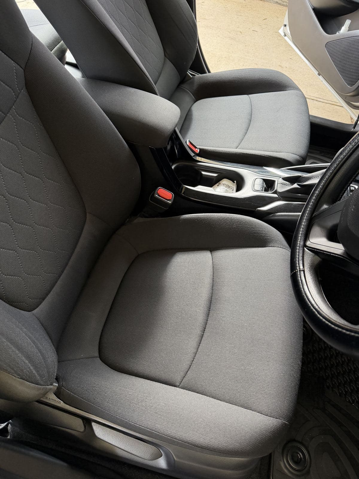 Fabric seats after a steam clean