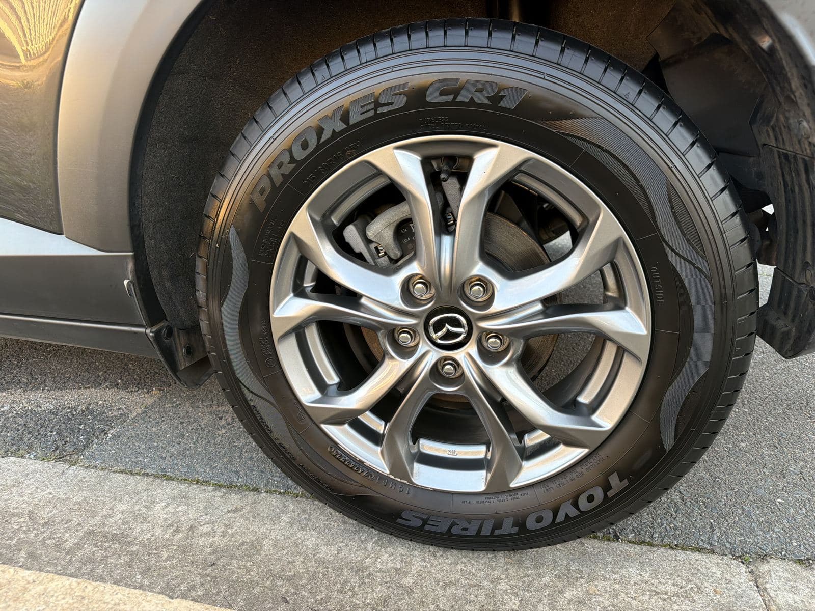 Deep-cleaned wheel and dressed tyre