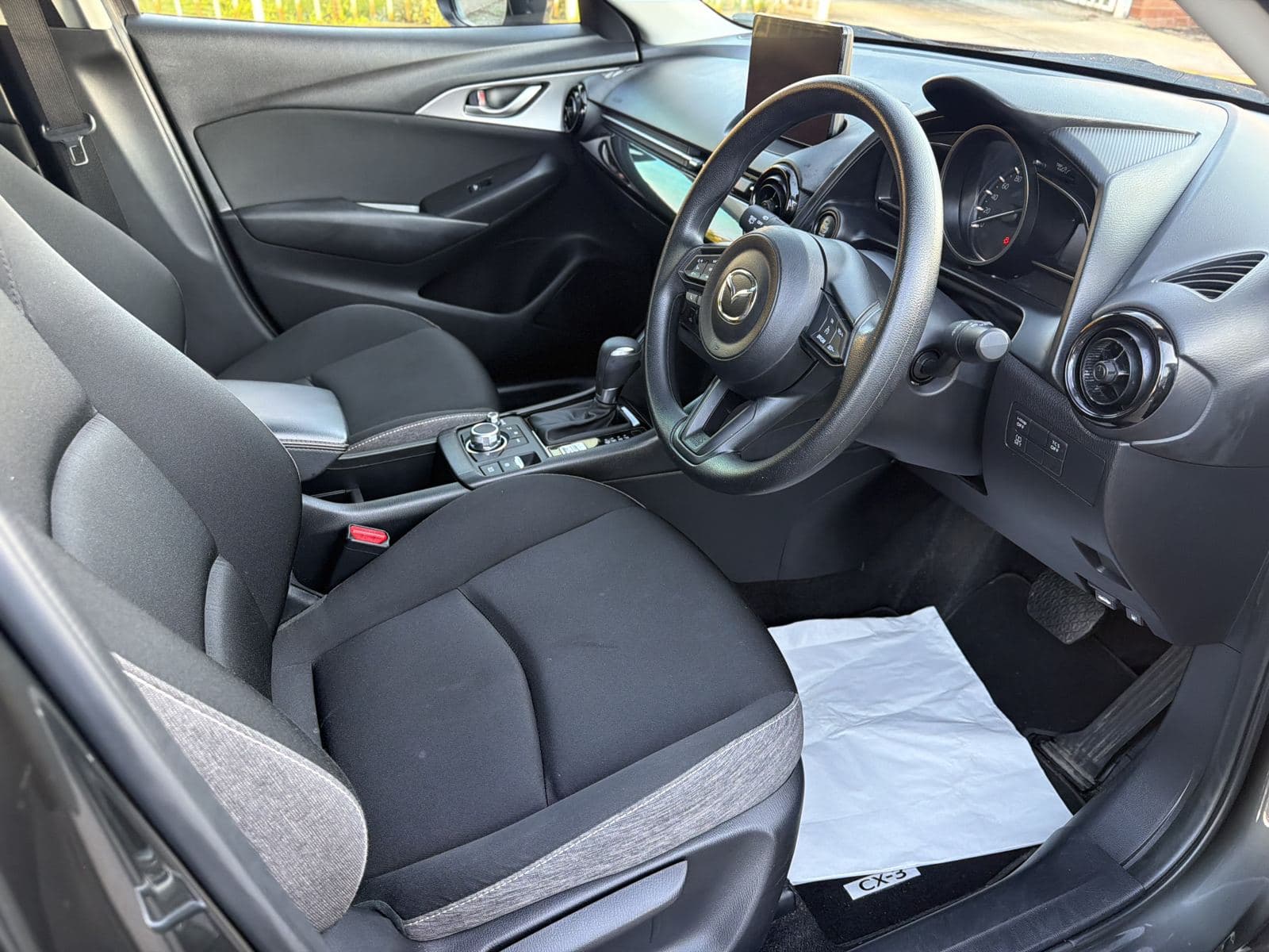 Mazda interior detailed, driver's view